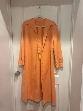 Vintage peach suede trench coat